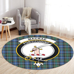 MacRae Hunting Ancient Tartan Crest Round Rug