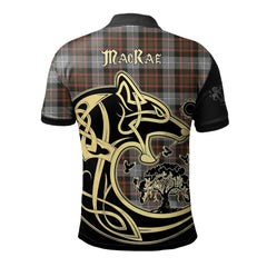 MacRae Hunting Weathered Tartan Polo Shirt Viking Wolf