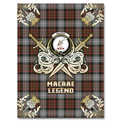 MacRae Hunting Weathered Tartan Gold Courage Symbol Blanket