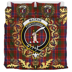 MacRae Sample Tartan Crest Bedding Set - Golden Thistle Style