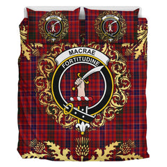 MacRae of Conchra 01 Tartan Crest Bedding Set - Golden Thistle Style