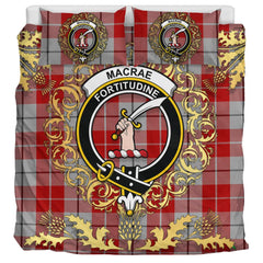 MacRae of Conchra 02 Tartan Crest Bedding Set - Golden Thistle Style