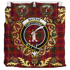 MacRae of Inverinate Tartan Crest Bedding Set - Golden Thistle Style