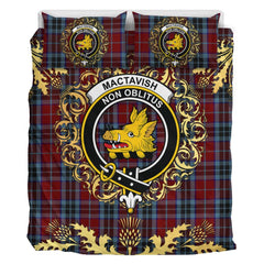 MacTavish 02 Tartan Crest Bedding Set - Golden Thistle Style