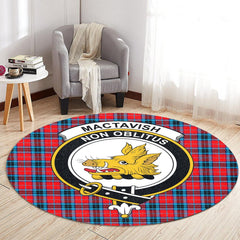 MacTavish Modern Tartan Crest Round Rug