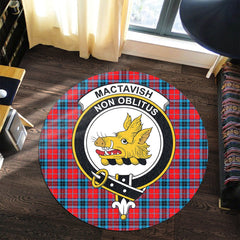 MacTavish Modern Tartan Crest Round Rug