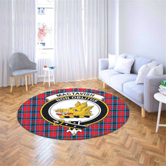 MacTavish Modern Tartan Crest Round Rug