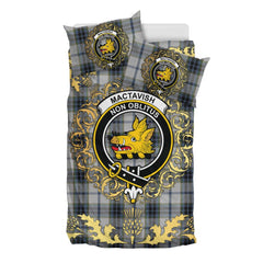 MacTavish of Dunardry Tartan Crest Bedding Set - Golden Thistle Style