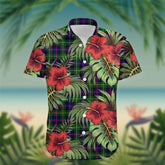 Malcolm (or MacCallum) Tartan Hawaiian Shirt Hibiscus, Coconut, Parrot, Pineapple - Tropical Garden Shirt