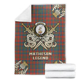 Matheson Ancient Tartan Gold Courage Symbol Blanket