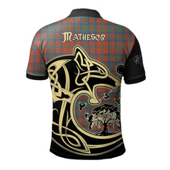 Matheson Ancient Tartan Polo Shirt Viking Wolf