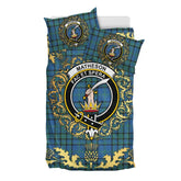Matheson Hunting Ancient Tartan Crest Bedding Set - Golden Thistle Style