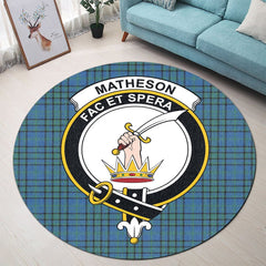 Matheson Hunting Ancient Tartan Crest Round Rug