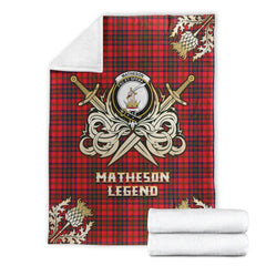 Matheson Modern Tartan Gold Courage Symbol Blanket
