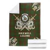 Maxwell Hunting Tartan Gold Courage Symbol Blanket