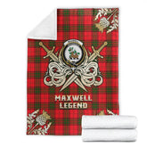 Maxwell Modern Tartan Gold Courage Symbol Blanket