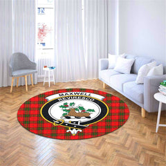 Maxwell Modern Tartan Crest Round Rug
