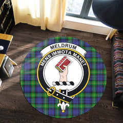 Meldrum Tartan Crest Round Rug