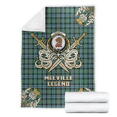 Melville Tartan Gold Courage Symbol Blanket