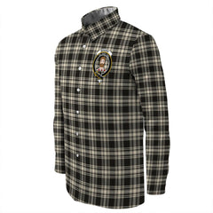 Menzies Black & White Ancient Tartan Long Sleeve Button Shirt