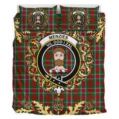 Menzies 01 Tartan Crest Bedding Set - Golden Thistle Style