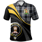 Menzies Black Dress Tartan Polo Shirt - Royal Coat Of Arms Style
