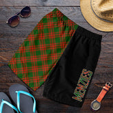 Menzies Green Modern Tartan Crest Men's Short - Cross Style