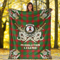 Middleton Modern Tartan Gold Courage Symbol Blanket