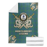 Montgomery Ancient Tartan Gold Courage Symbol Blanket