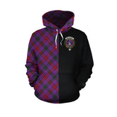 Montgomery Modern Tartan Hoodie Half of Me - Cross Style