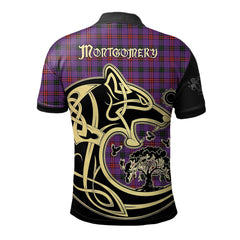 Montgomery Modern Tartan Polo Shirt Viking Wolf