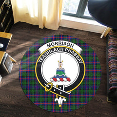 Morrison Modern Tartan Crest Round Rug