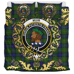 Muir - Moore Tartan Crest Bedding Set - Golden Thistle Style
