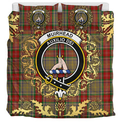 Muirhead 01 Tartan Crest Bedding Set - Golden Thistle Style