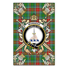 Muirhead Tartan Crest Black Garden Flag - Gold Thistle Style