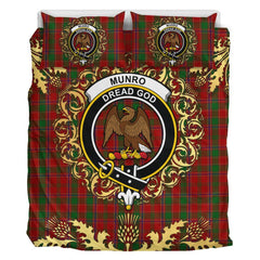 Munro 02 Tartan Crest Bedding Set - Golden Thistle Style