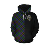 Murray of Atholl Modern Tartan Hoodie Half of Me - Cross Style