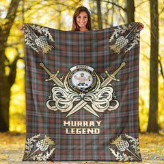 Murray of Atholl Weathered Tartan Gold Courage Symbol Blanket