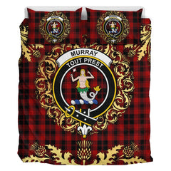 Murray of Ochtertyre Tartan Crest Bedding Set - Golden Thistle Style