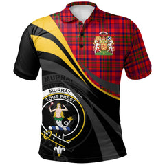 Murray of Tulloch Modern Tartan Polo Shirt - Royal Coat Of Arms Style