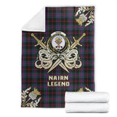 Nairn Tartan Gold Courage Symbol Blanket
