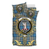 Napier Ancient Tartan Crest Bedding Set - Golden Thistle Style