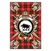 Nesbitt Modern Tartan Crest Black Garden Flag - Gold Thistle Style