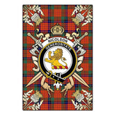 Nicolson Ancient Tartan Crest Black Garden Flag - Gold Thistle Style