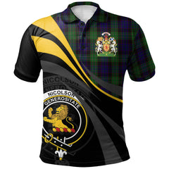 Nicolson Green Hunting Tartan Polo Shirt - Royal Coat Of Arms Style