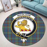 Nicolson Hunting Ancient Tartan Crest Round Rug