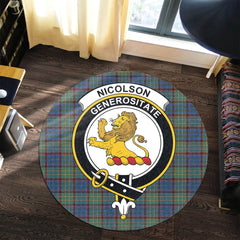 Nicolson Hunting Ancient Tartan Crest Round Rug