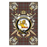 Nicolson Hunting Weathered Tartan Crest Black Garden Flag - Gold Thistle Style