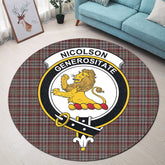 Nicolson Hunting Weathered Tartan Crest Round Rug