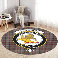Nicolson Hunting Weathered Tartan Crest Round Rug